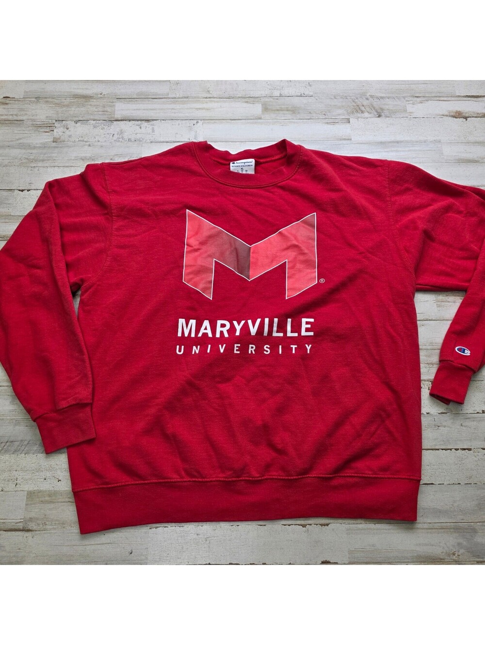 Champion Maryville University Crewneck Sweatshirt Adult XL Red College Logo